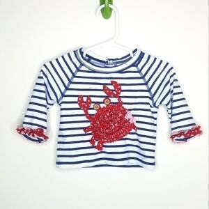 Mud Pie Crab Rashguard Swim Shirt Bathing Suit 12-18m